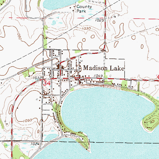Topographic Map of All Saints Catholic Church, MN