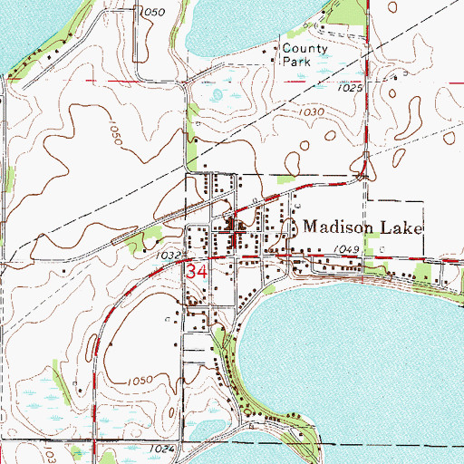 Topographic Map of Pleasant Hill Manor, MN