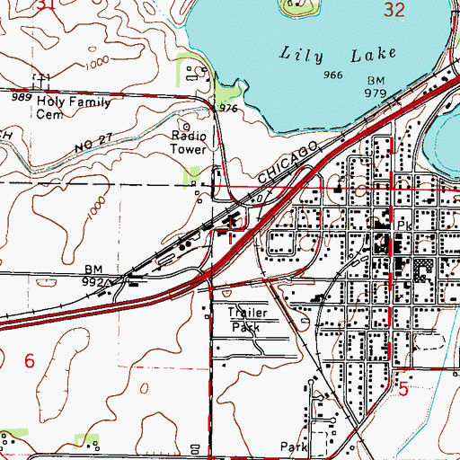 Topographic Map of Lake Crystal, MN