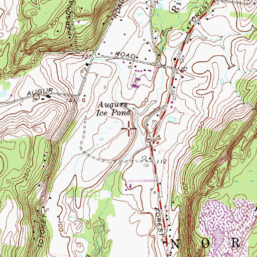 Topographic Map of Augurs Ice Pond, CT