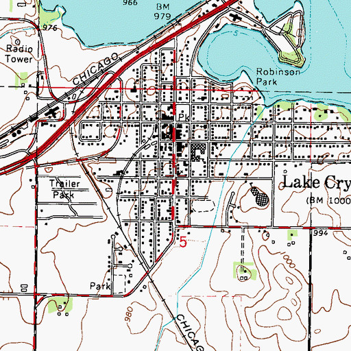 Topographic Map of Trinity Lutheran Church, MN