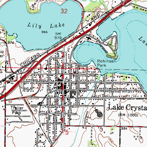 Topographic Map of Zion Lutheran Church, MN
