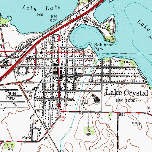 Topographic Map of First Presbyterian Church, MN