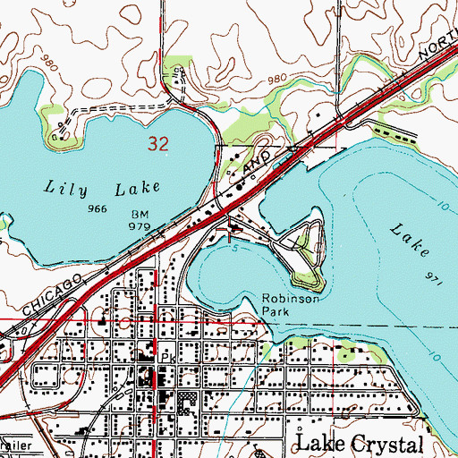 Topographic Map of Lake Crystal Health Care Center, MN