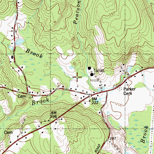 Topographic Map of Austin Brook, CT