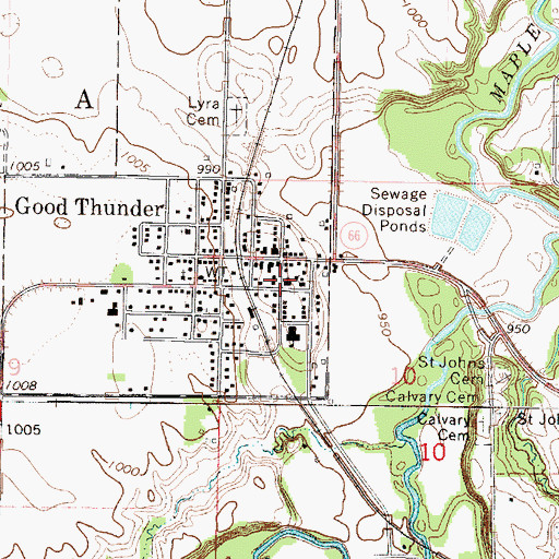 Topographic Map of Saint John Lutheran Church, MN