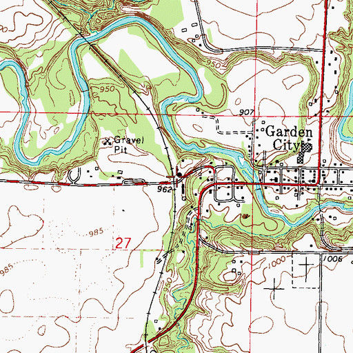 Topographic Map of Garden City (historical), MN
