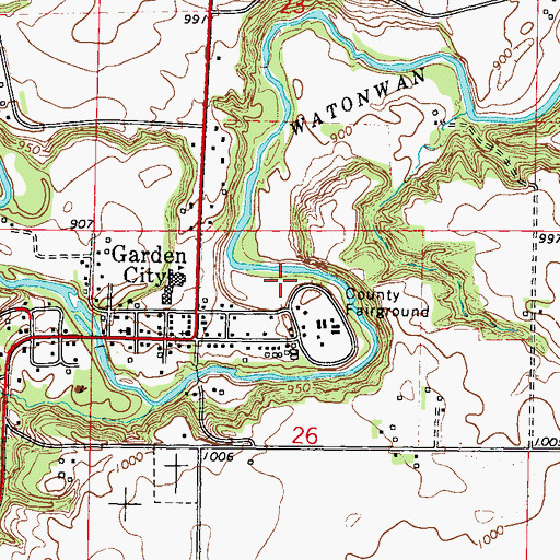 Topographic Map of Shady Oaks Campground, MN