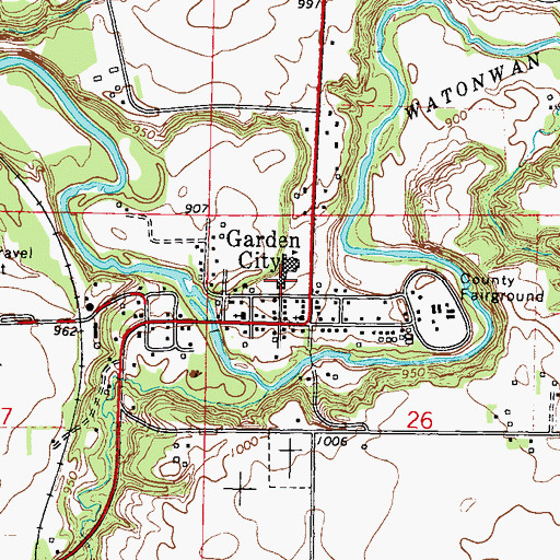 Topographic Map of Lake Crystal Wellcome Memorial School, MN