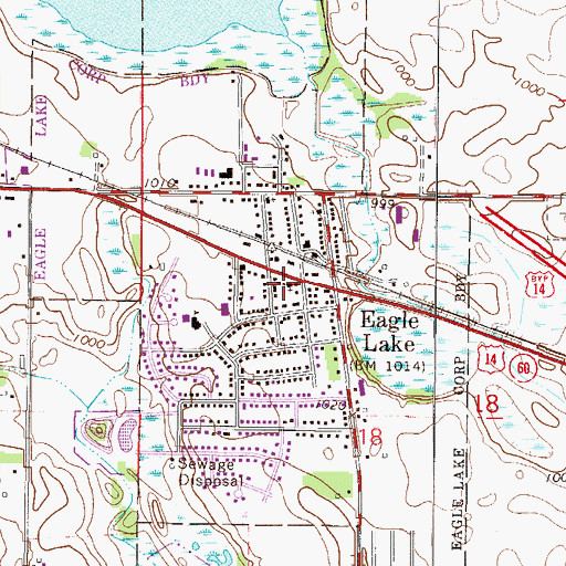 Topographic Map of Salem Evangelical Lutheran Church, MN