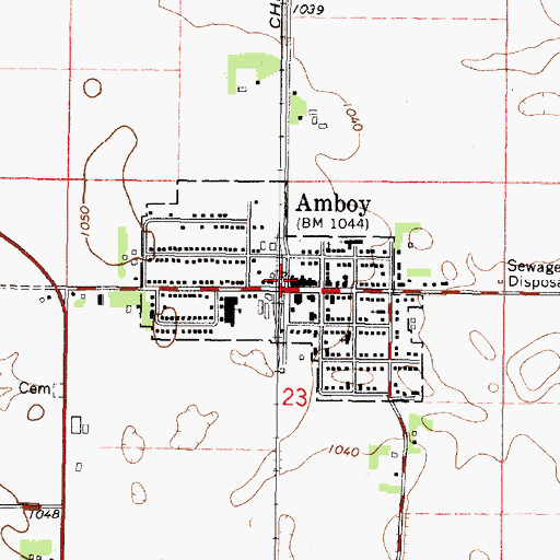 Topographic Map of Amboy (historical), MN