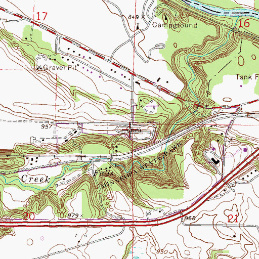 Topographic Map of Minneopa Cemetery, MN