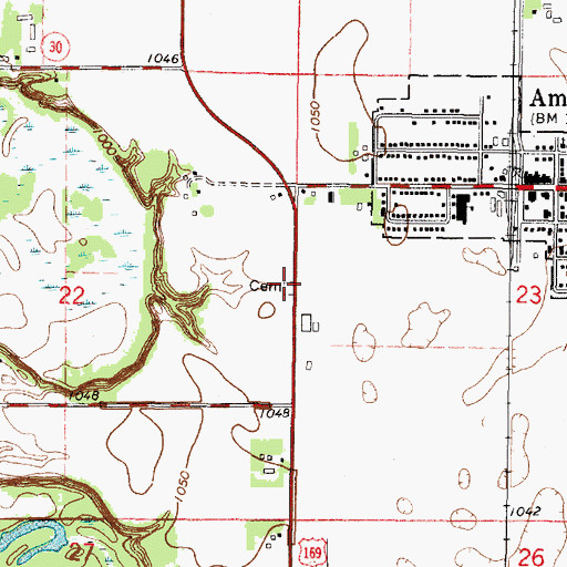 Topographic Map of Saint Paul's Lutheran Cemetery, MN