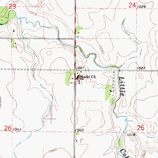 Topographic Map of Medo Cemetery, MN