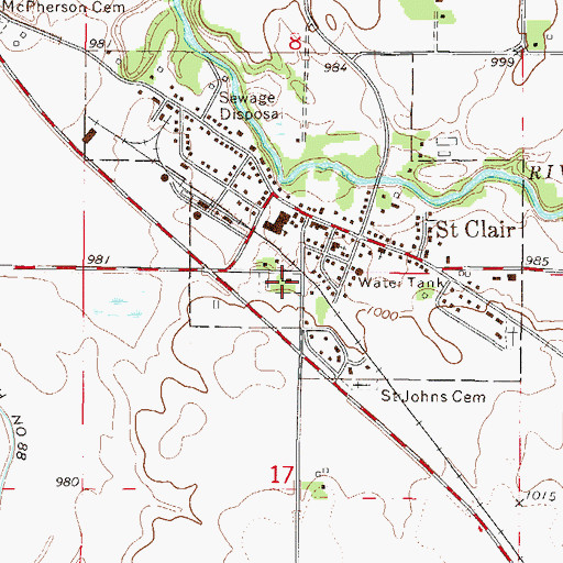 Topographic Map of Immaculate Conception Cemetery, MN