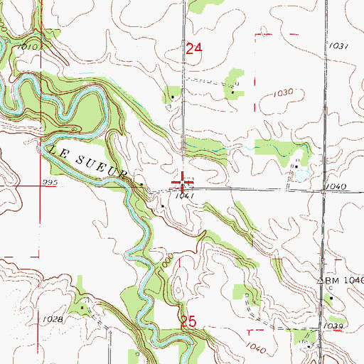 Topographic Map of Bunker Hill Cemetery, MN