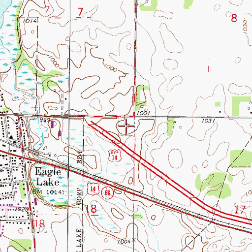 Topographic Map of Eagle Lake Cemetery, MN