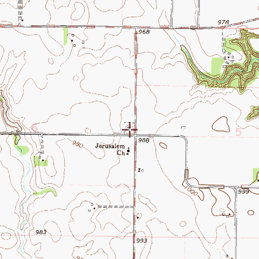 Topographic Map of Jerusalem Cemetery, MN