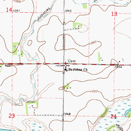 Topographic Map of Saint John's Cemetery, MN