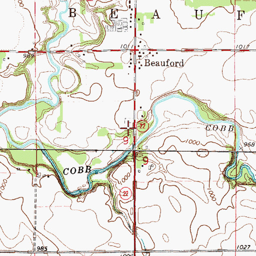 Topographic Map of Oak Hill Cemetery, MN