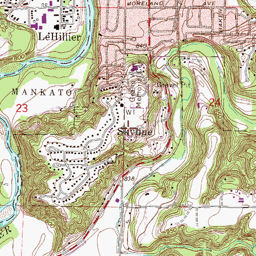 Topographic Map of Woodland Hills Memorial Park Cemetery, MN