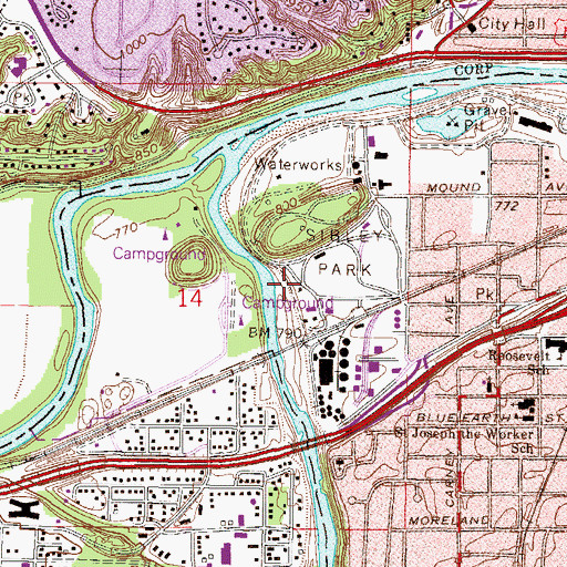 Topographic Map of Sibley Mound Cemetery, MN