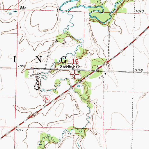 Topographic Map of Sterling Cemetery, MN