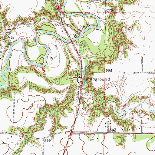 Topographic Map of Victory Memorial Rest Area Historical Marker, MN