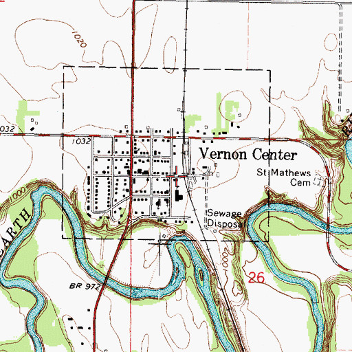 Topographic Map of Vernon Center (historical), MN