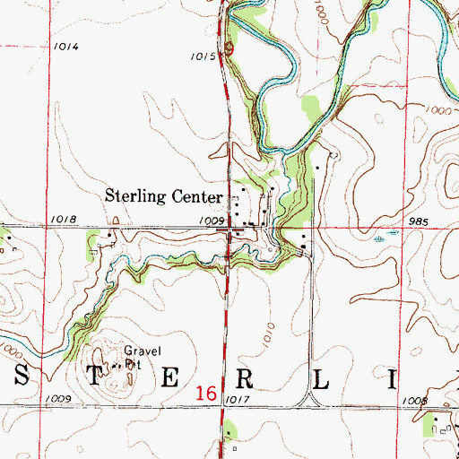 Topographic Map of Sterling Center Post Office (historical), MN