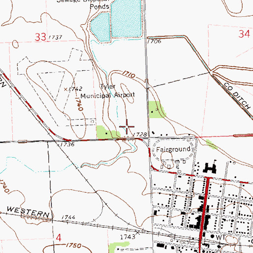 Topographic Map of Tyler Community Golf Club, MN