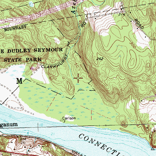 Topographic Map of Axelson Brook, CT