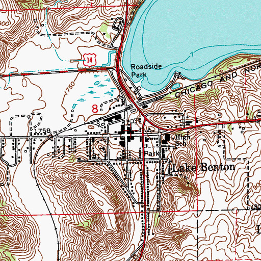 Topographic Map of Lake Benton Library, MN