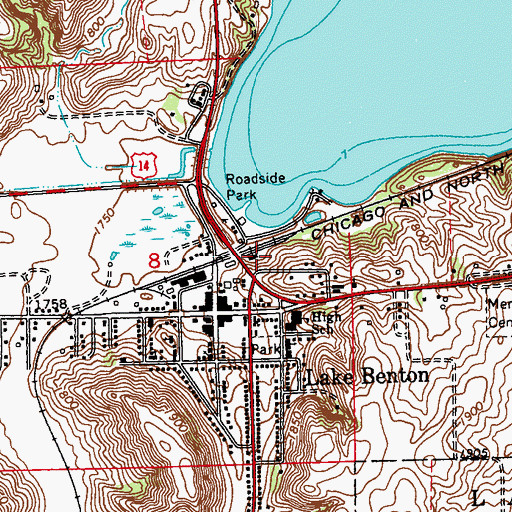 Topographic Map of Lake Benton, MN