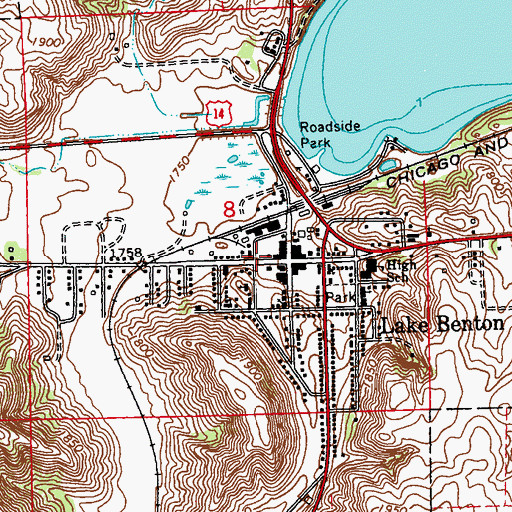 Topographic Map of Lake Benton Police Department, MN