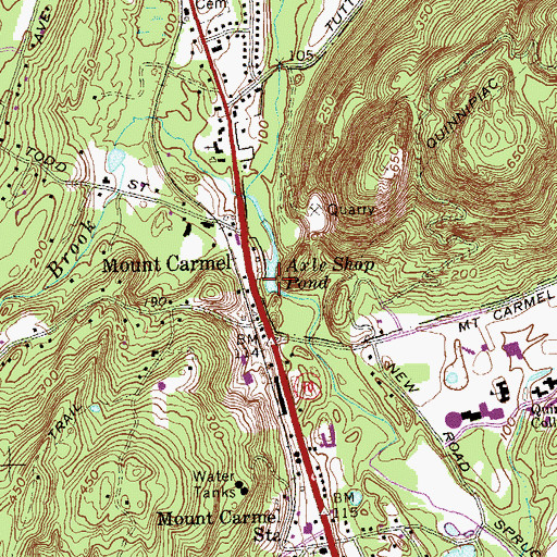 Topographic Map of Axle Shop Pond, CT