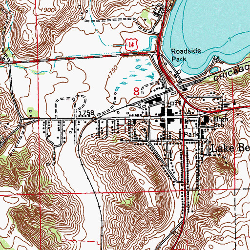 Topographic Map of Grace Lutheran Church, MN