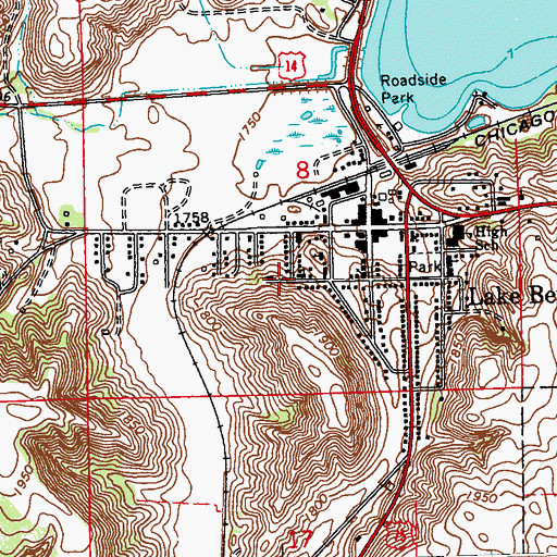 Topographic Map of Church of Saint Genevieve, MN