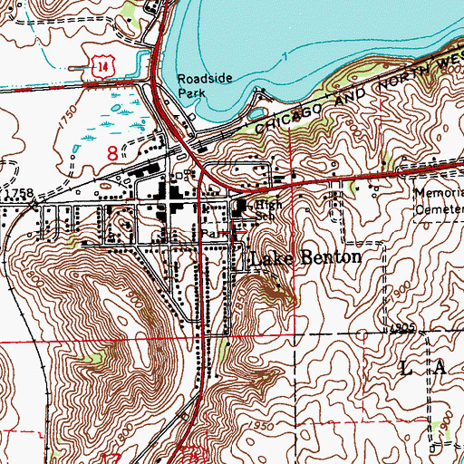 Topographic Map of Saint John's Evangelical Lutheran Church, MN