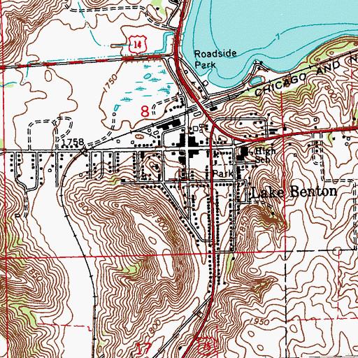 Topographic Map of United Methodist Church, MN