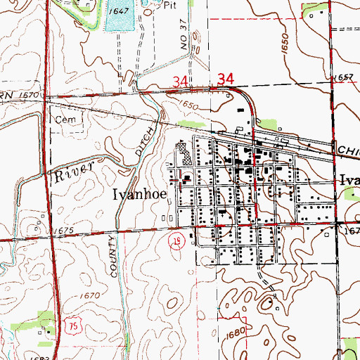 Topographic Map of Lincoln County Sheriff's Office, MN