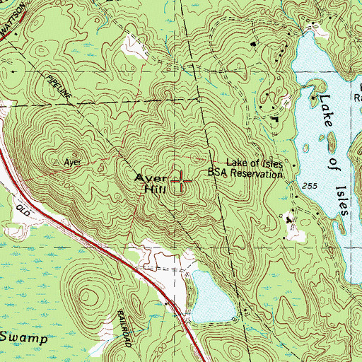 Topographic Map of Ayer Hill, CT