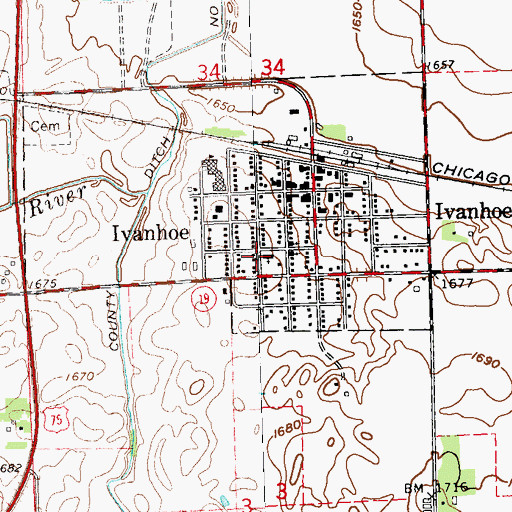 Topographic Map of Saint Peter and Paul Catholic Church, MN