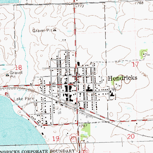 Topographic Map of Hendricks Clinic, MN