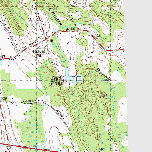 Topographic Map of Ayer Pond, CT