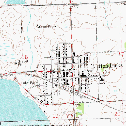 Topographic Map of United Methodist Church, MN