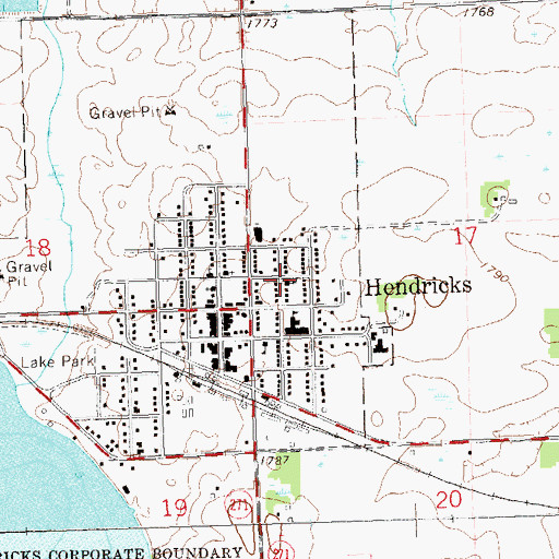 Topographic Map of Calvary Lutheran Church, MN