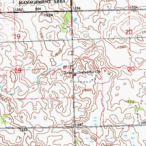 Topographic Map of Icelandic Cemetery, MN