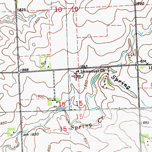 Topographic Map of Immanuel Cemetery, MN