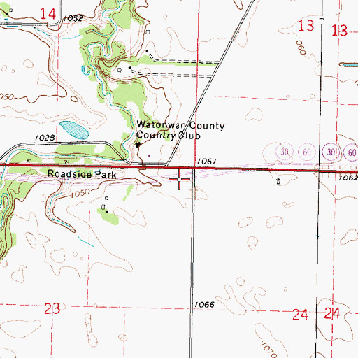 Topographic Map of Ashippun Post Office Historical Marker, MN